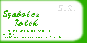 szabolcs kolek business card